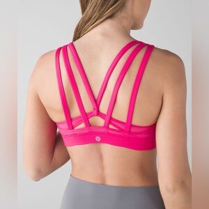 Lululemon Energy Bra (Exhale) Boom Juice Pink Multi Strap / Strappy Back Bra 6